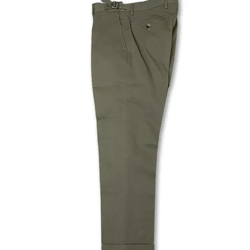[BUNJANG] Luigi Borrelli Khaki Cotton Adjust Sartoria Slim Fit Pants / 루이지 보렐리 [Luigi Borrelli] 카키 코튼 어드저스트 팬츠