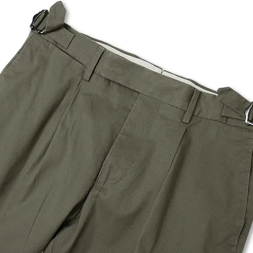 [BUNJANG] Luigi Borrelli Khaki Cotton Adjust Sartoria Slim Fit Pants / 루이지 보렐리 [Luigi Borrelli] 카키 코튼 어드저스트 팬츠