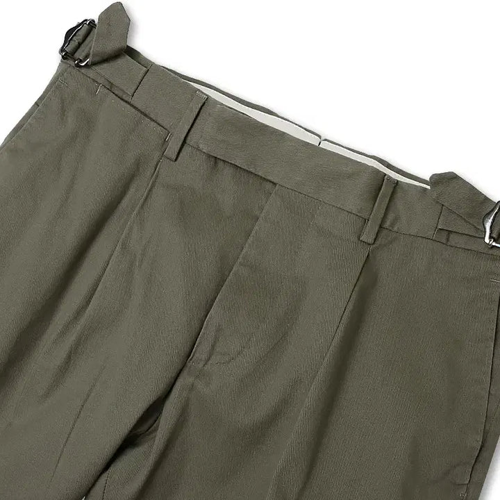 [BUNJANG] Luigi Borrelli Khaki Cotton Adjust Sartoria Slim Fit Pants / 루이지 보렐리 [Luigi Borrelli] 카키 코튼 어드저스트 팬츠