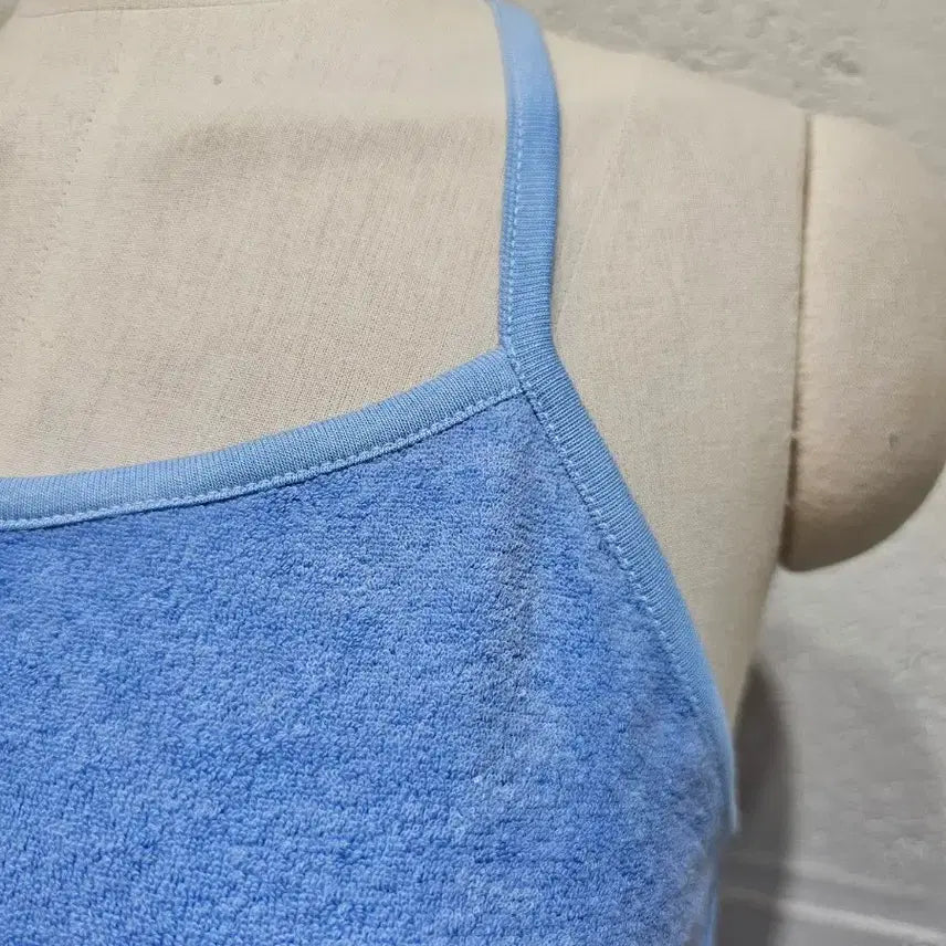 [BUNJANG] Terry Halterneck A-Line Dress - Sky Blue / 세미a라인 타올재질의 홀터넥 원피스- 하늘색
