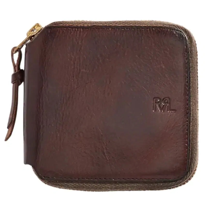 [BUNJANG] RRL Leather Zip Wallet Dark Brown / RRL 더블알엘 레더 집 월렛 다크 브라운
