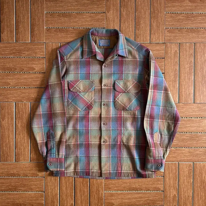 [BUNJANG] 70s Pendleton USA Plaid Board Wool Shirt Size S / 70s 펜들턴 Pendleton usa 플레이드 보드 울 셔츠 S
