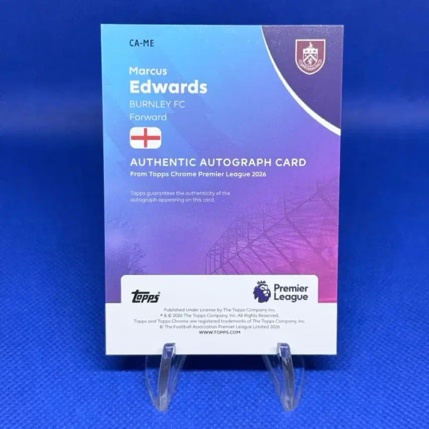 [BUNJANG] 25/26 Topps Chrome Premier League Marcus Edwards 25th Anniversary Autograph Card / 25/26 탑스크롬 프리미어 리그 마커스 에드워즈 25한정 오토