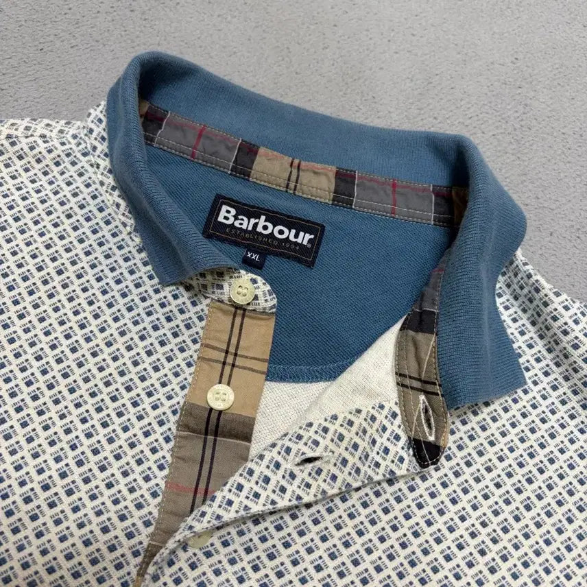 [BUNJANG] Barbour Logo Polo Shirt Size 107-110 / 바버 로고 폴로셔츠 107-110사이즈