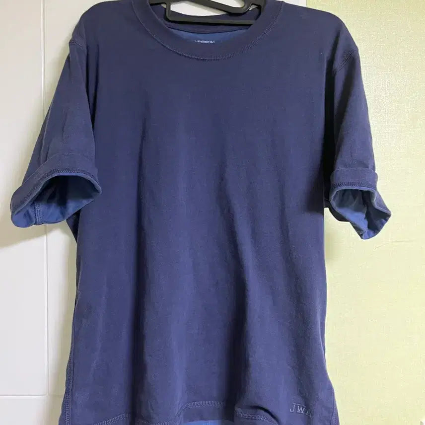 [BUNJANG] JWA Bi-Color Long-Sleeve T-Shirt Navy / 바이컬러 T