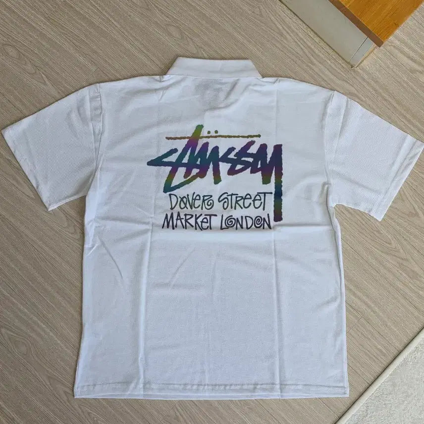 [BUNJANG] Stussy Half-Sleeve Polo T-Shirt White 2XL / (새상품) 스투시 STUSSY 카라 반팔 티셔츠 화이트 2XL