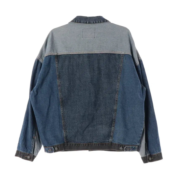 [BUNJANG] Theilma Patchwork Colorblock Denim Jacket / 더일마 패치워크 배색 데님 재킷