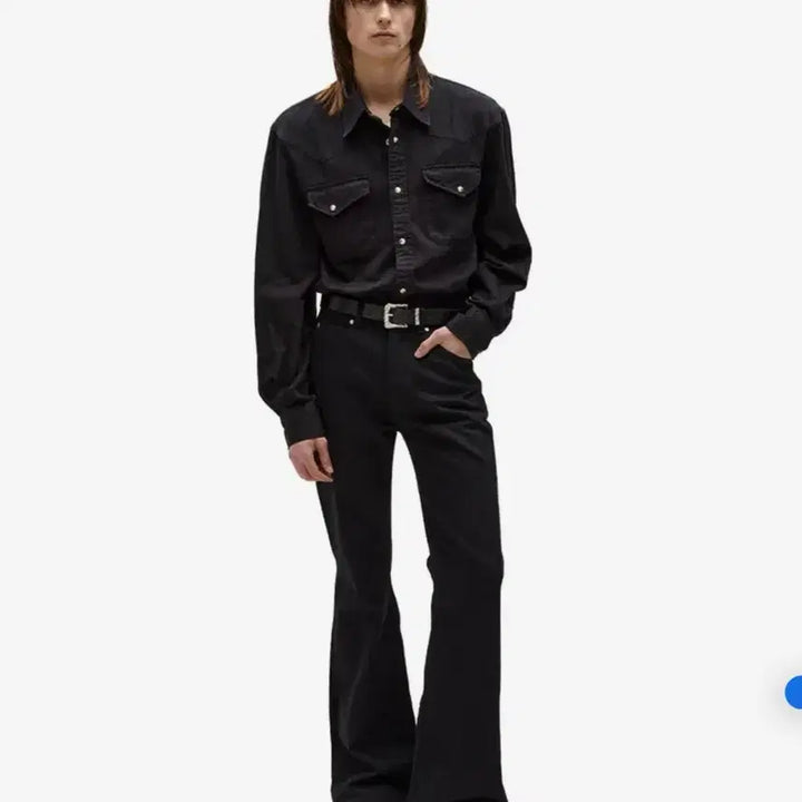 [BUNJANG] Elmood Terry Denim Shirt Pure Black / 엘무드 LMOOD 테리 데님 셔츠 퓨어 블랙