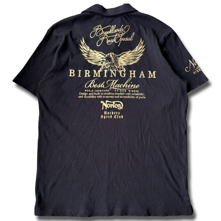 [BUNJANG] Norton Gold Metal Eagle Embroidery Ribbed Polo Shirt / Norton 골드 메탈 이글 자수 골지 폴로 셔츠