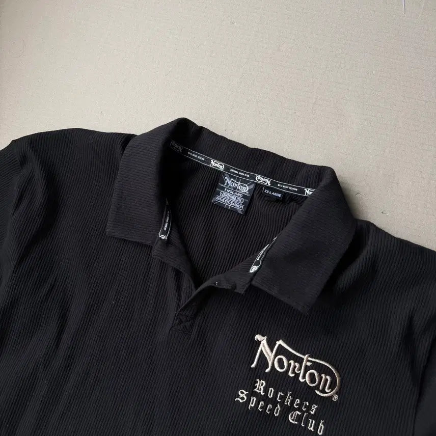 [BUNJANG] Norton Gold Metal Eagle Embroidery Ribbed Polo Shirt / Norton 골드 메탈 이글 자수 골지 폴로 셔츠