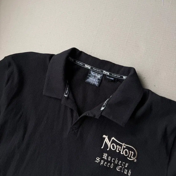 [BUNJANG] Norton Gold Metal Eagle Embroidery Ribbed Polo Shirt / Norton 골드 메탈 이글 자수 골지 폴로 셔츠