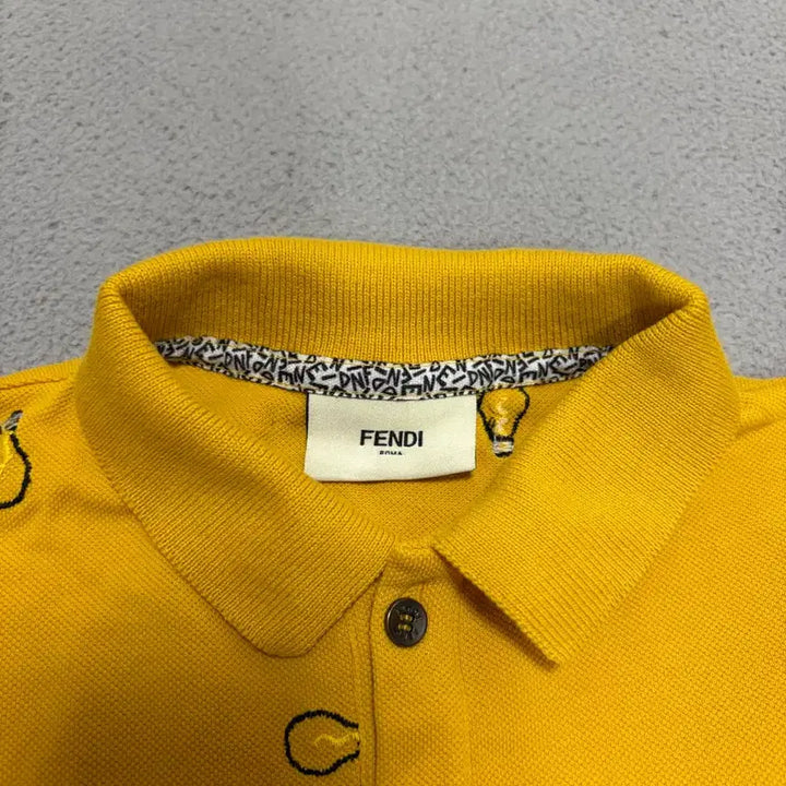 [BUNJANG] Fendi Kids Embroidered Logo Polo Shirt (Size 5-6) / 펜디 키즈 5-6살 자수 패턴 폴로셔츠 정품