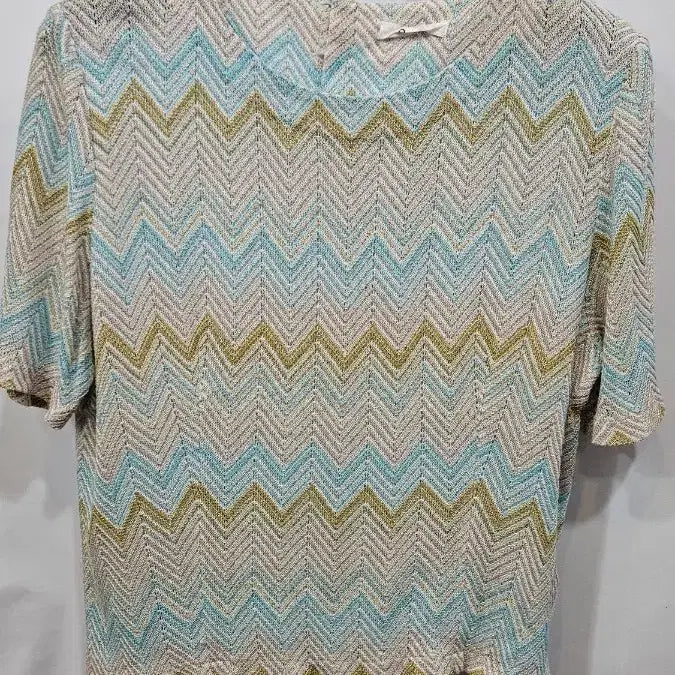[BUNJANG] Japanese Pastel Wave Pattern Crop Knit L / 일본제 파스텔톤 물결무늬 크롭니트 L  ss9