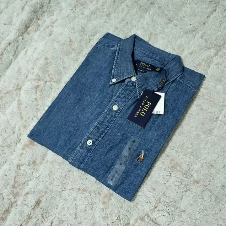 [BUNJANG] Polo Ralph Lauren Classic Fit Medium Wash Denim Shirt XL / 폴로 랄프로렌 중청 데님 셔츠 클래식핏 XL 새상품