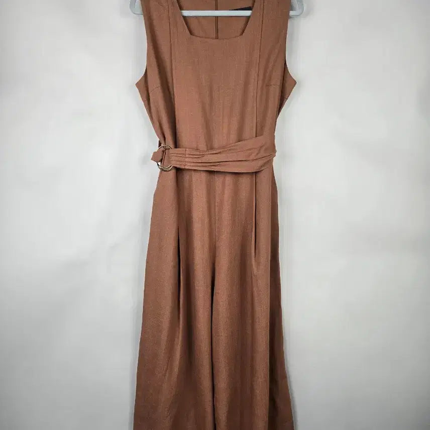 [BUNJANG] LeShop Linen Blend Sleeveless Belt Wide Crop Jumpsuit / [무료배송]르샵 F 린넨 마 혼방 민소매 벨트 와이드 크롭 점프수트