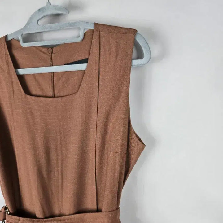 [BUNJANG] LeShop Linen Blend Sleeveless Belt Wide Crop Jumpsuit / [무료배송]르샵 F 린넨 마 혼방 민소매 벨트 와이드 크롭 점프수트