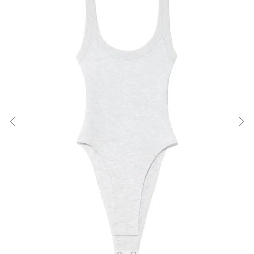 [BUNJANG] GLOWNY Scoop Neck Bodysuit White Melange S / 글로니 스쿱넥 바디수트 화이트멜란지 S