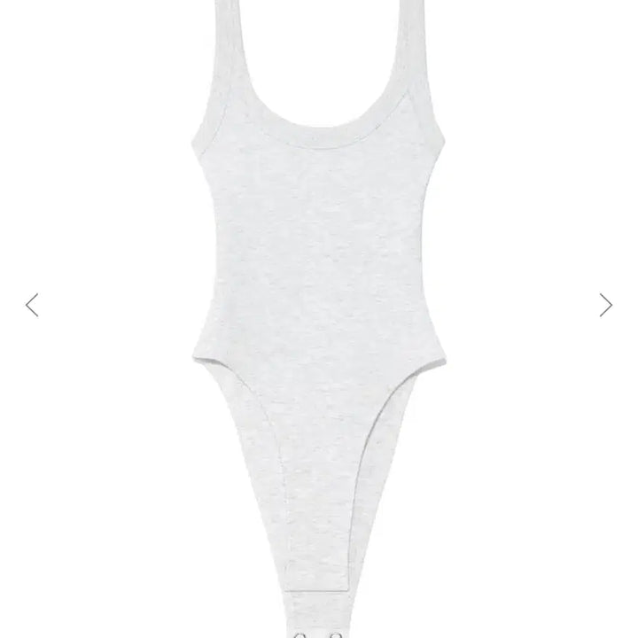 [BUNJANG] GLOWNY Scoop Neck Bodysuit White Melange S / 글로니 스쿱넥 바디수트 화이트멜란지 S