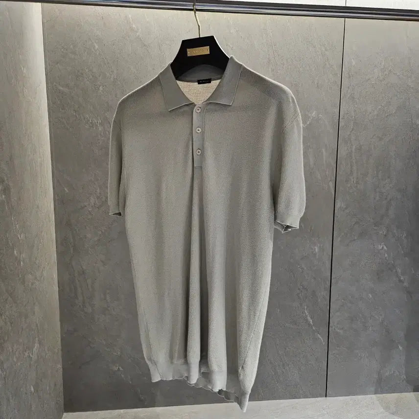 [BUNJANG] KROWN Knit Collar Short-Sleeve Polo T-Shirt / 키톤 니트 카라 PK 반팔 티셔츠