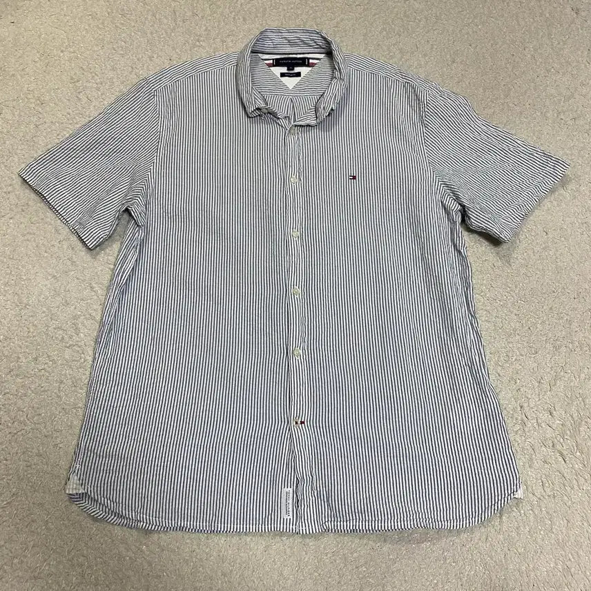 [BUNJANG] Tommy Hilfiger Striped Short Sleeve Shirt XL / 타미힐피거 스트라이프 반팔 셔츠 xl