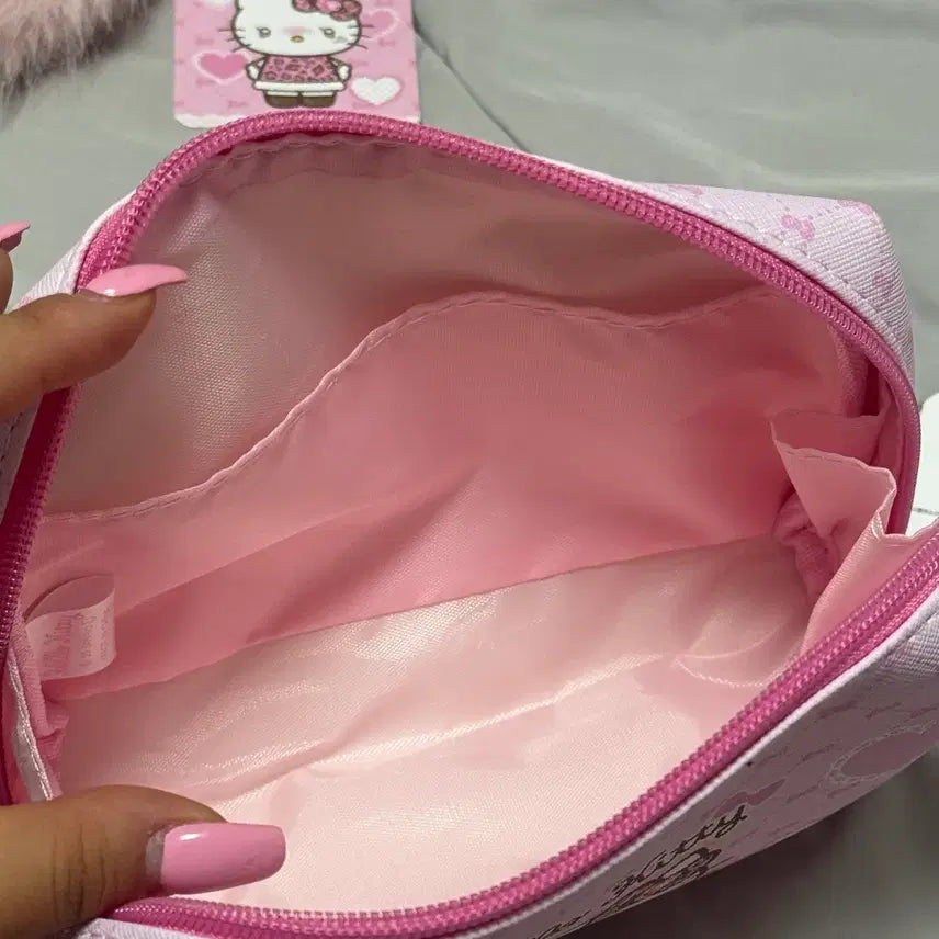 [BUNJANG] Hello Kitty Pink Leopard Cosmetic Pouch / 헬로키티 핑크 호피 화장품 파우치