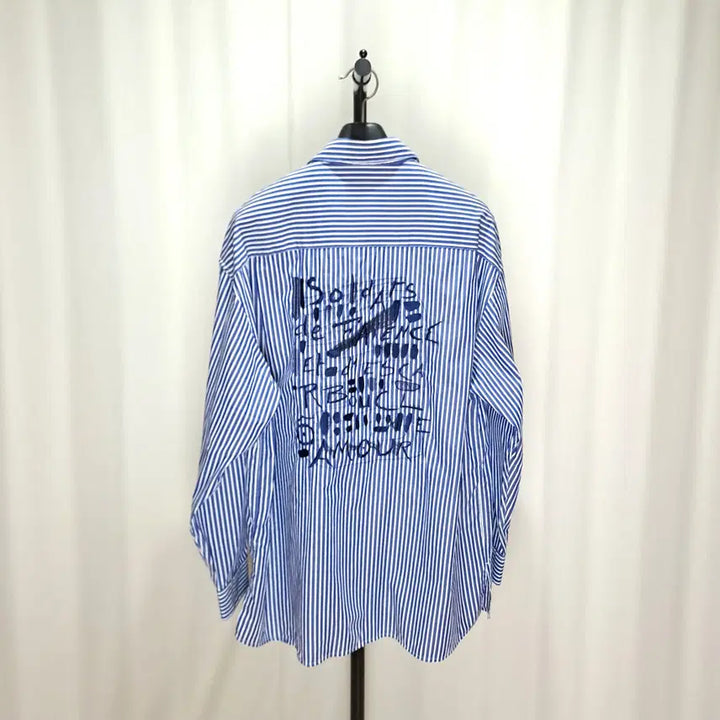 [BUNJANG] Ziozia Cali Gram Stripe Shirt (Size 105) / (택포) 지오송지오 칼리그램 스트라이프셔츠 105 C113