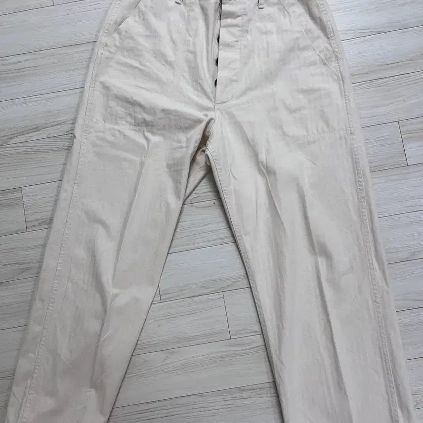 [BUNJANG] NAVAL CLOTHING FACTORY Herringbone Cotton Pants Beige 34 / 브론슨 헤링본 팬츠