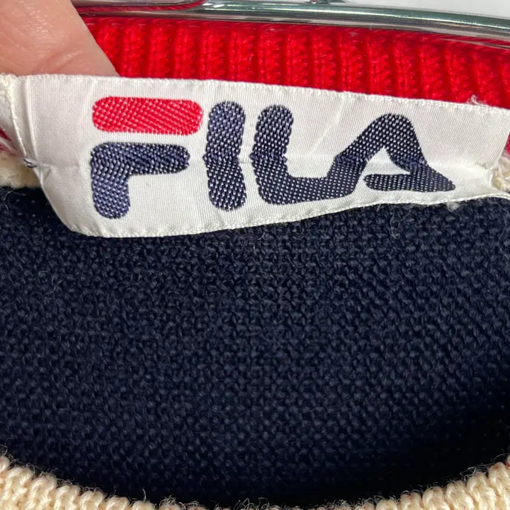 [BUNJANG] FILA Vintage Navy Knit Sweater / FILA 휠라 빈티지 네이비 니트 스웨터