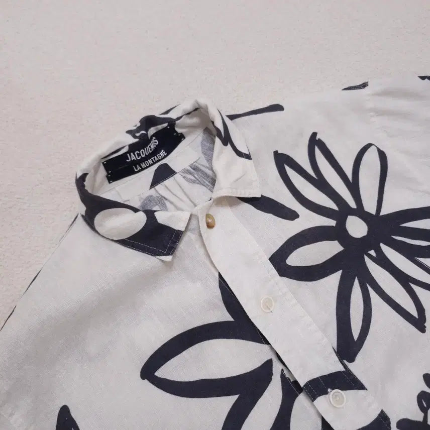 [BUNJANG] Jacquemus La Chemise Floral Linen Short Sleeve Shirt / L) 자크뮈스 라슈미즈 플로럴 린넨 반팔셔츠