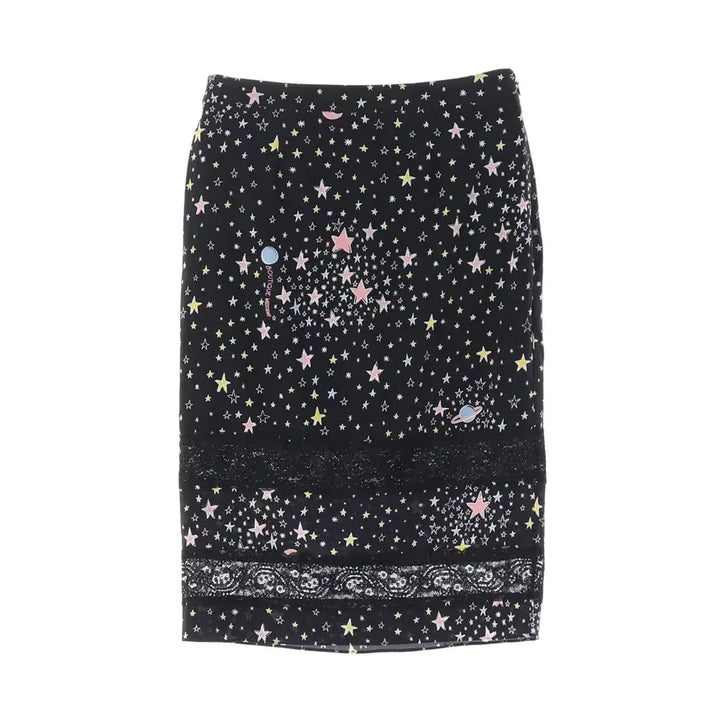 [BUNJANG] Moschino Star Pattern Silk Lace Skirt / 모스키노 스타 패턴 실크 레이스 스커트