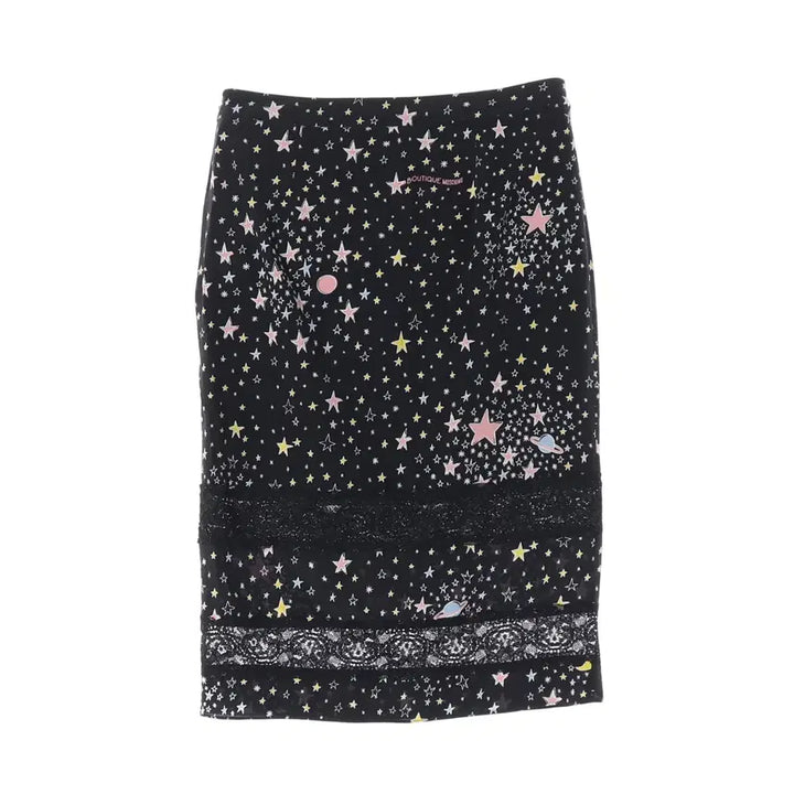 [BUNJANG] Moschino Star Pattern Silk Lace Skirt / 모스키노 스타 패턴 실크 레이스 스커트