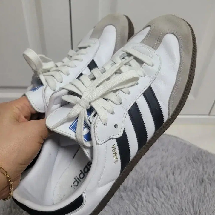[BUNJANG] Adidas Samba White/Black Sneakers / 아디다스 삼바 흰검 스니커즈 275