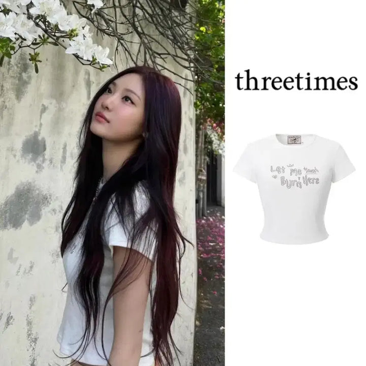 [BUNJANG] Ningning Three Times Burning Short Sleeve T-Shirt / (새상품) 닝닝 쓰리타임즈 버닝 반팔 티