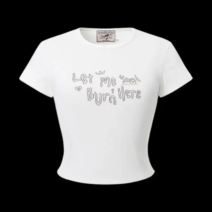 [BUNJANG] Ningning Three Times Burning Short Sleeve T-Shirt / (새상품) 닝닝 쓰리타임즈 버닝 반팔 티