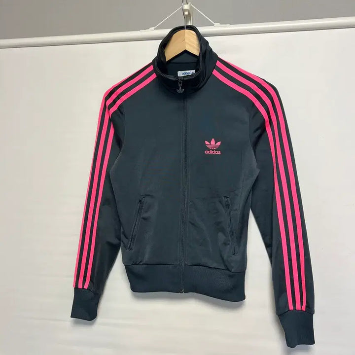 [SOLD OUT] [정품/85] 아디다스 파이어버드 백로고 차콜 핑크분홍 트랙탑/져지