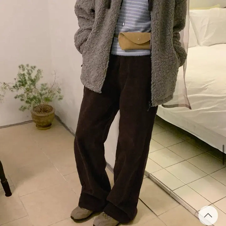 [SOLD OUT] 새상품)98도씨 니아 릿지 본딩기모 코듀로이 골지 와이드팬츠/자체제작