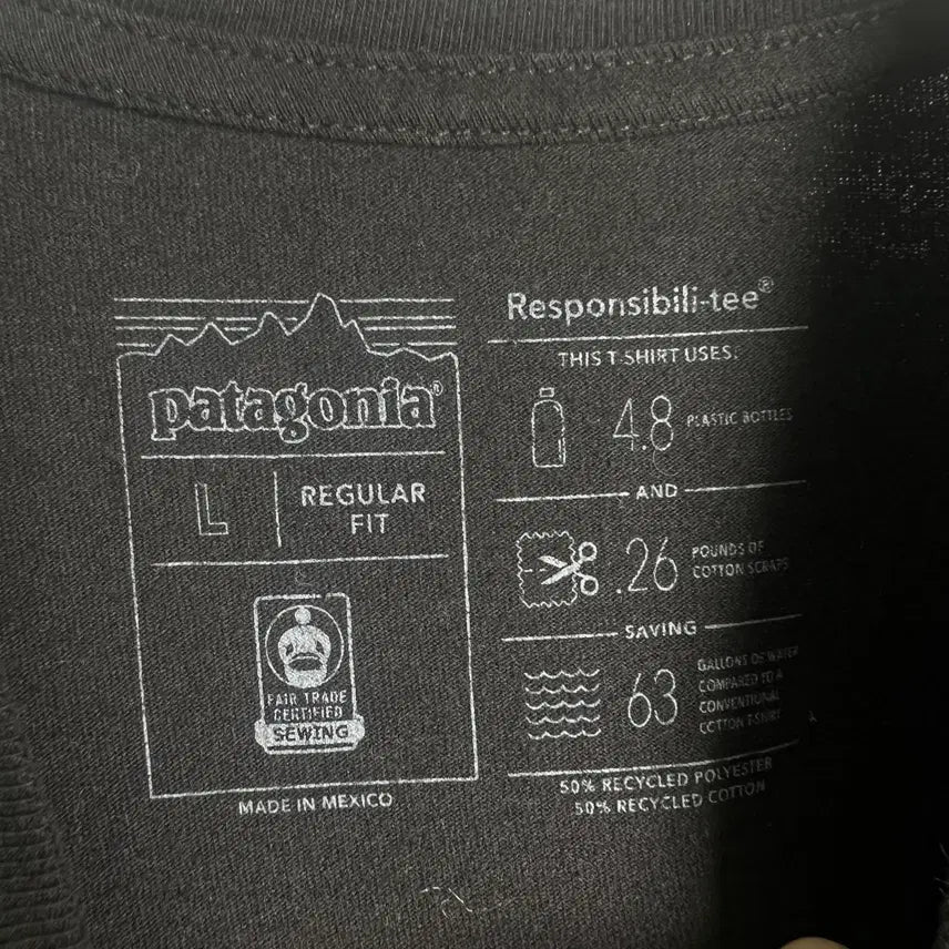 [SOLD OUT] Patagonia 파타고니아 블랙 포켓 반팔 티셔츠 L