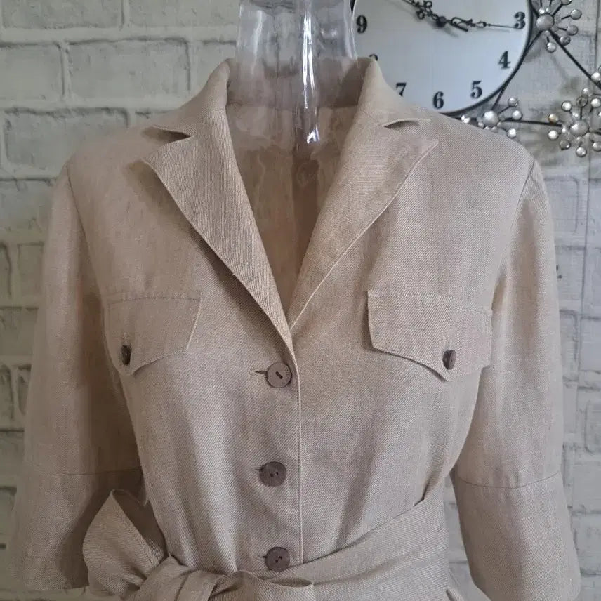 [SOLD OUT] 모던한 베이지 셔츠 원피스