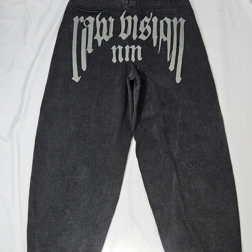 [SOLD OUT] 노매뉴얼 로우 비전 데님팬츠 가죽패치 진 M