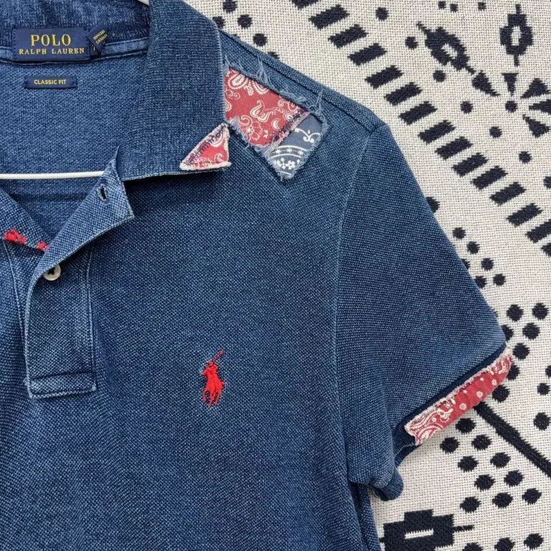 [SOLD OUT] 폴로 랄프로렌 클래식핏 페이즐리 패치워크 반팔카라티 XS P00350