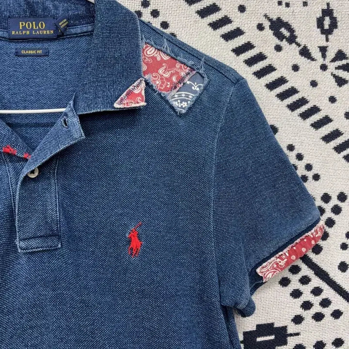 [SOLD OUT] 폴로 랄프로렌 클래식핏 페이즐리 패치워크 반팔카라티 XS P00350