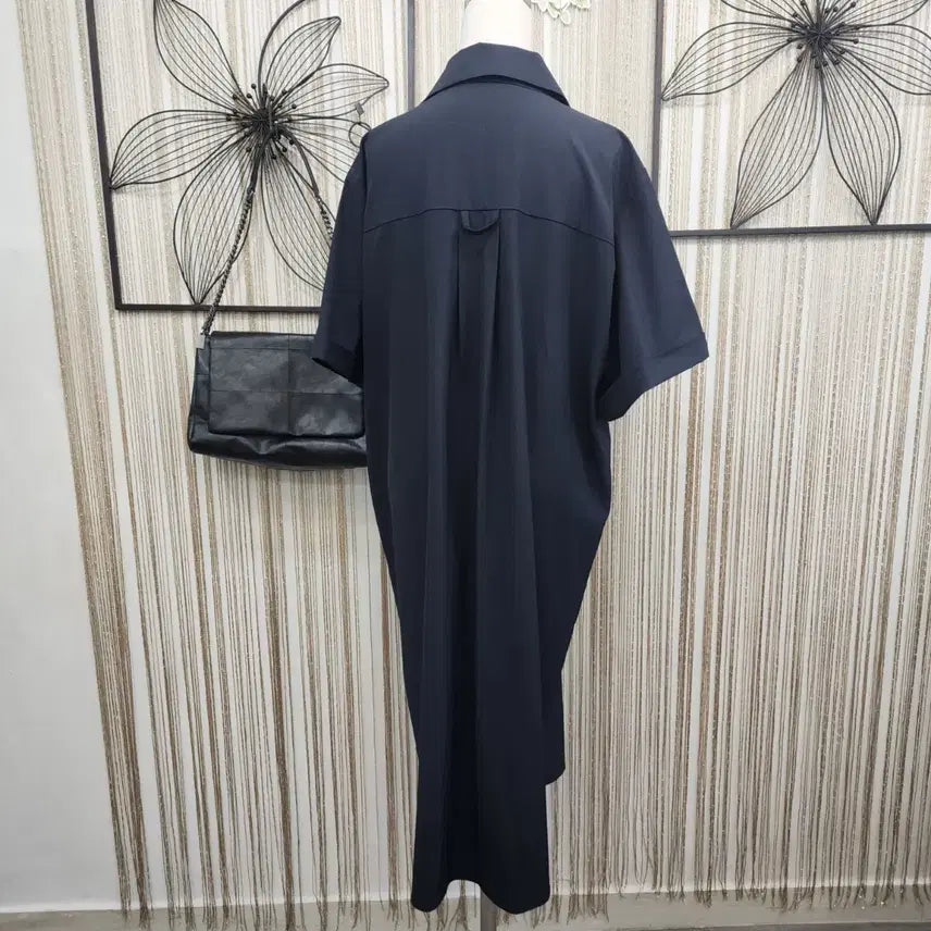 [SOLD OUT] 예쎄 77사이즈  셔츠 원피스 네이비 스판소재
