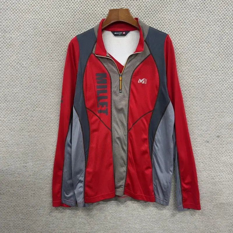 [SOLD OUT] 밀레 등산 기능성 반집업 긴팔티 100 D06460