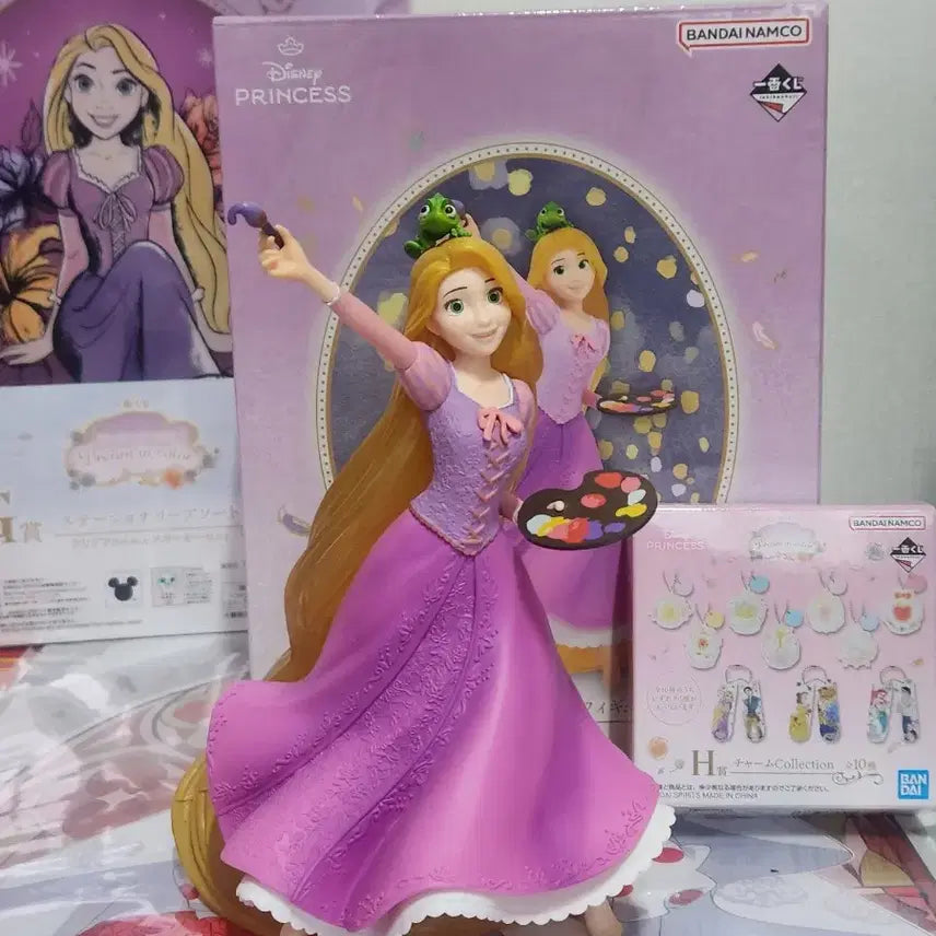 [BUNJANG] Disney Tangled Rapunzel Ichiban Kuji Prize A, G, H Figure, Keyring, and File Set / 택포 3.5 디즈니 라푼젤 제일복권 A상 G,H상 피규어 키링 파일 세트