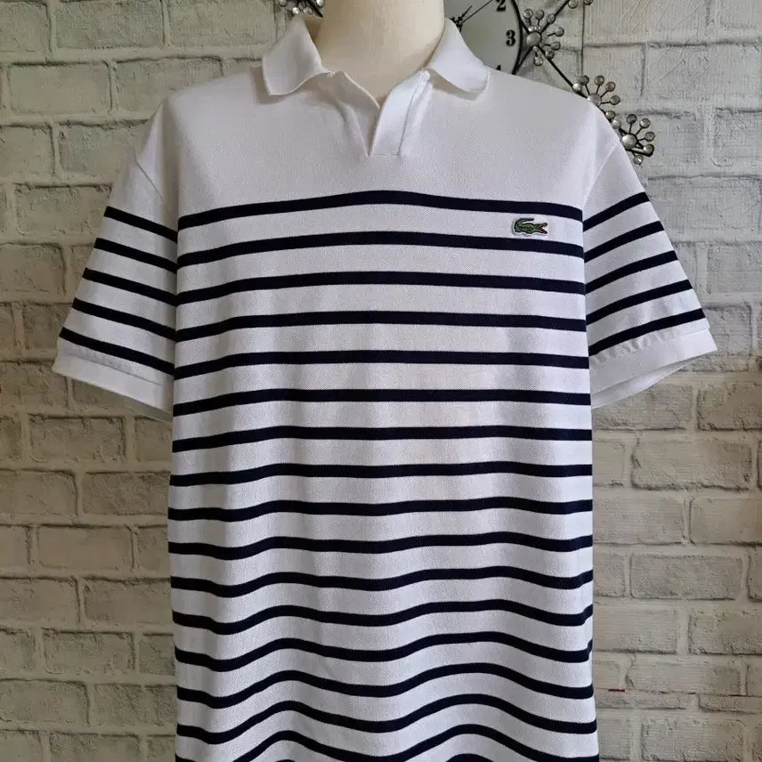 [SOLD OUT] 라코스테 스트라이프 반팔 카라티 (US L)