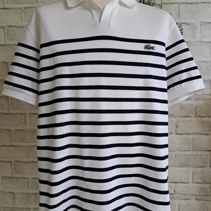 [SOLD OUT] 라코스테 스트라이프 반팔 카라티 (US L)