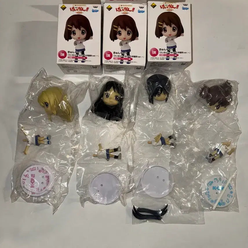 [BUNJANG] K-ON! Chibi큥 Kyamara Figure 4-Piece Set / 케이온 치비큥 큥캬라 피규어 4종일괄 (새상품)