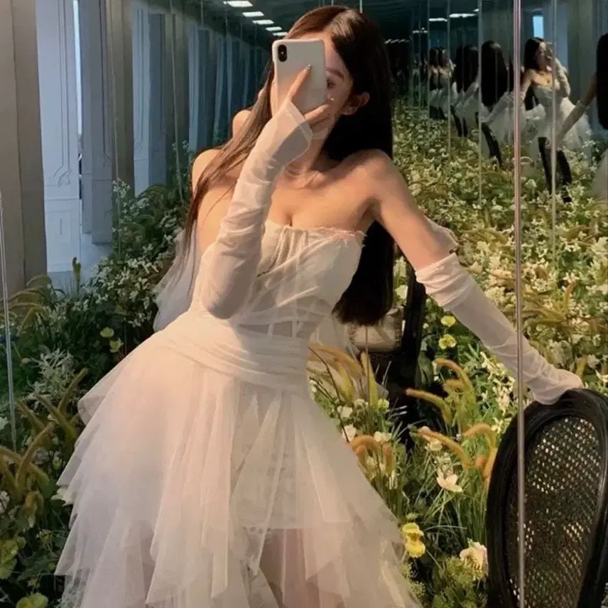 [SOLD OUT] 새제품)미니 웨딩 드레스 빈티지 드레스