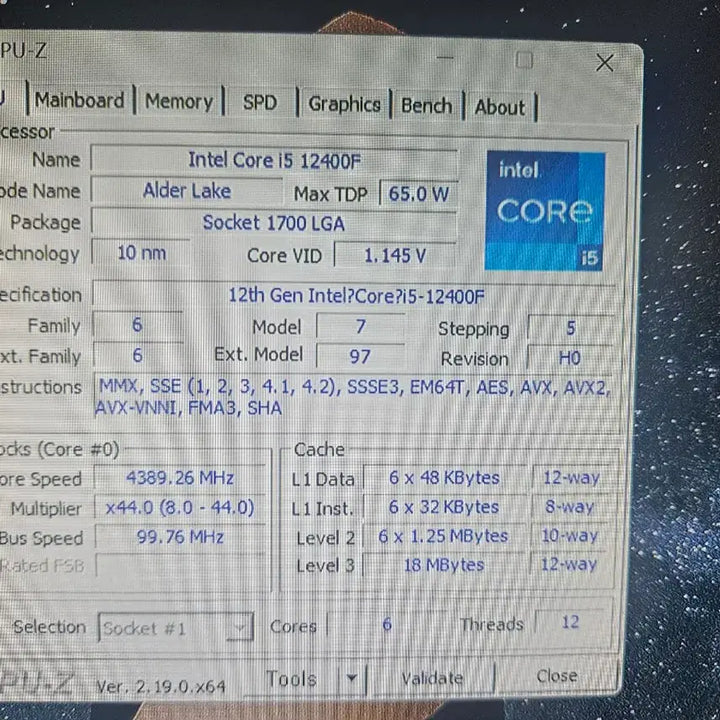 [SOLD OUT] 인텔 CPU  i5-12400F 판매합니다.