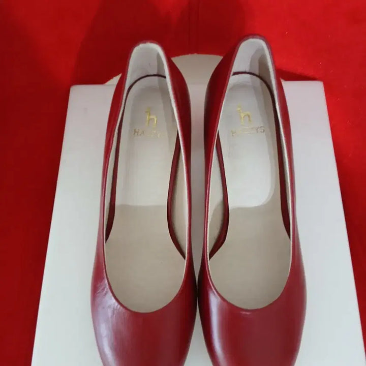 [SOLD OUT] (미사용급) 헤지스 천연가죽 미들굽 펌프스 245